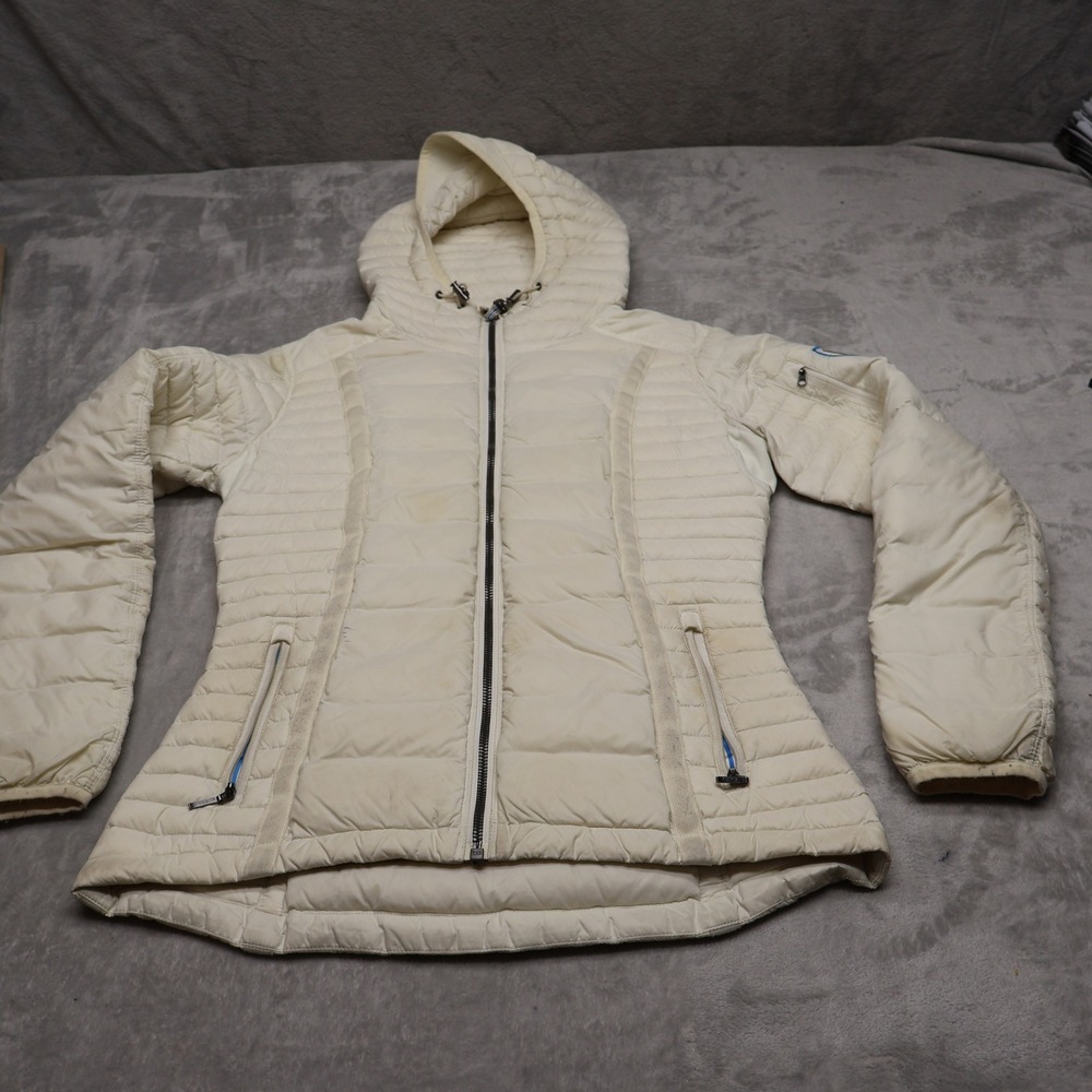 Kuhl Projekt Jacket Women XS White Spyfire Quilted Hooded Insulated Puffer
